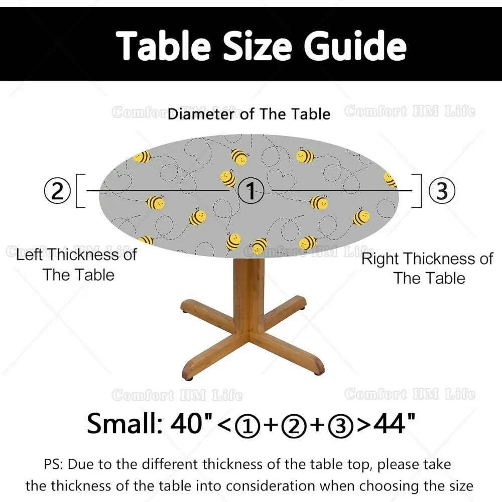 Couverture de gril de table couvertes d'équation ronde à bord élastique, nappe décorative pour la maison, adaptée pour la cuisine intérieure et extérieure, fête, 40 " - 44" Housse de France