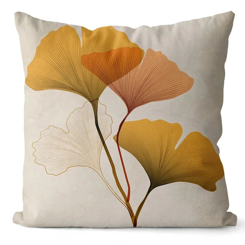 Coussin Ginkgo Géométrique POLYZEN Housse de France