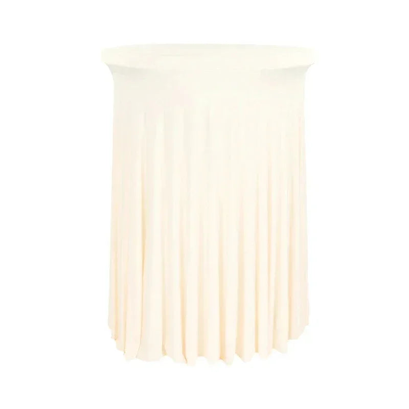 Jupe de Table extensible blanche, 1 pièce, couverture de Table pour hôtel, conférence, Cocktail, Bar, ronde, couleur unie, bordure croisée, décor de Banquet Housse de France