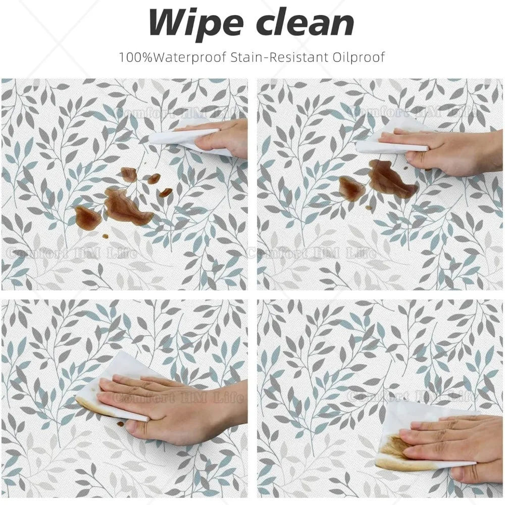 Nappe de table ajustée à feuilles rondes à bords élastiques, nappe décorative pour la maison, pour la cuisine intérieure et extérieure, convient à 40-44 pouces Housse de France
