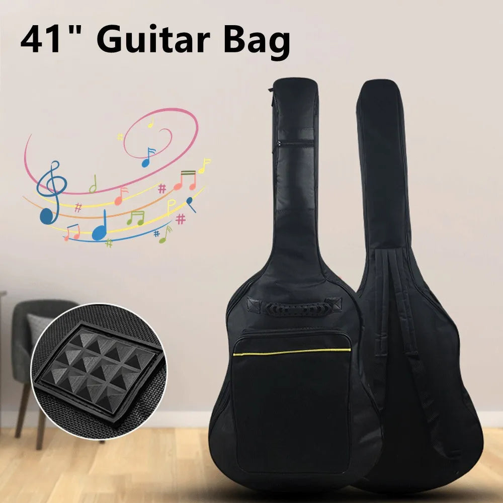 41 pouces sac de guitare sac à dos sacs imperméables Rip-stop Oxford Nylon Double sangle rembourré noir étui de guitare Gig Bas guitares sacs à dos Housse de France