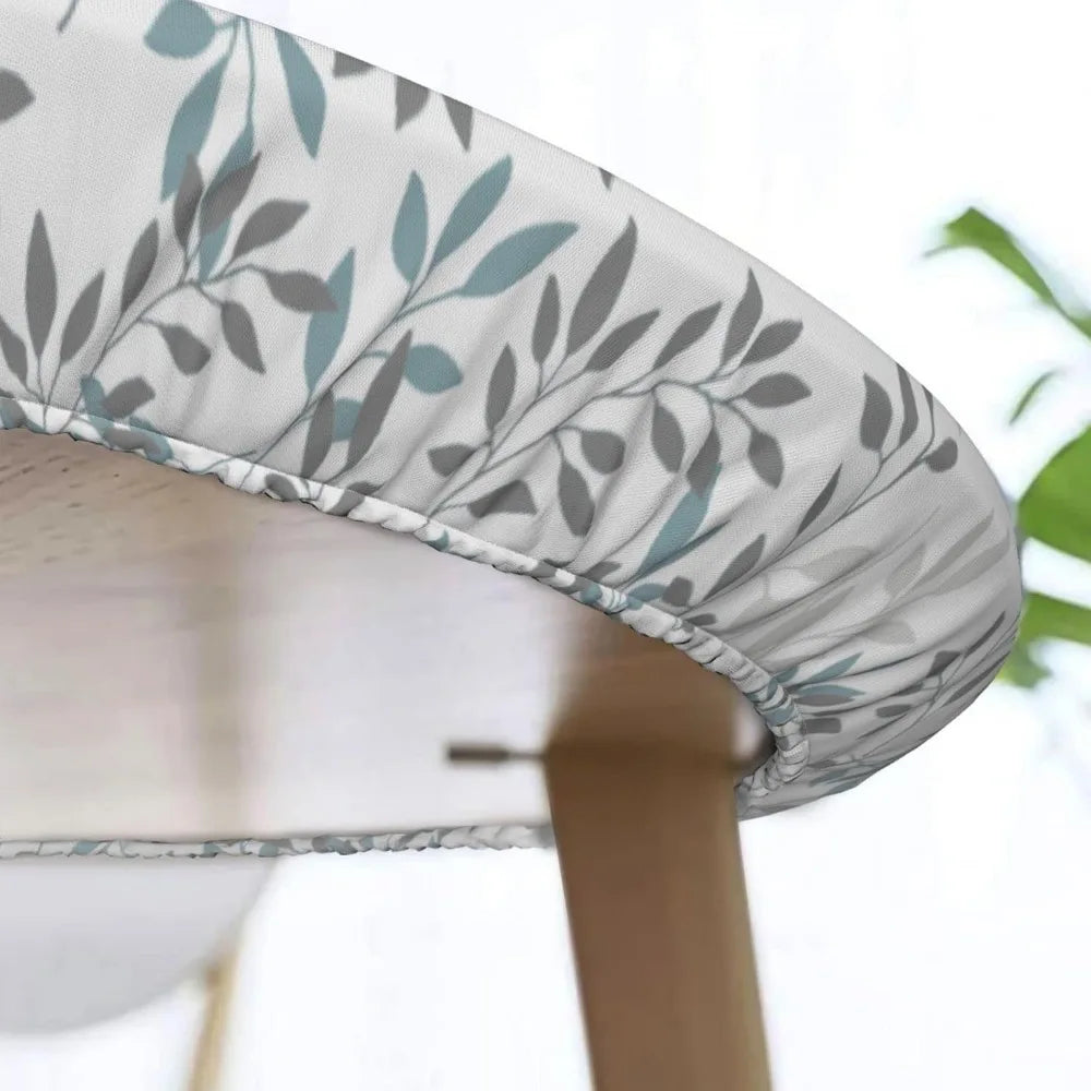 Nappe de table ajustée à feuilles rondes à bords élastiques, nappe décorative pour la maison, pour la cuisine intérieure et extérieure, convient à 40-44 pouces Housse de France
