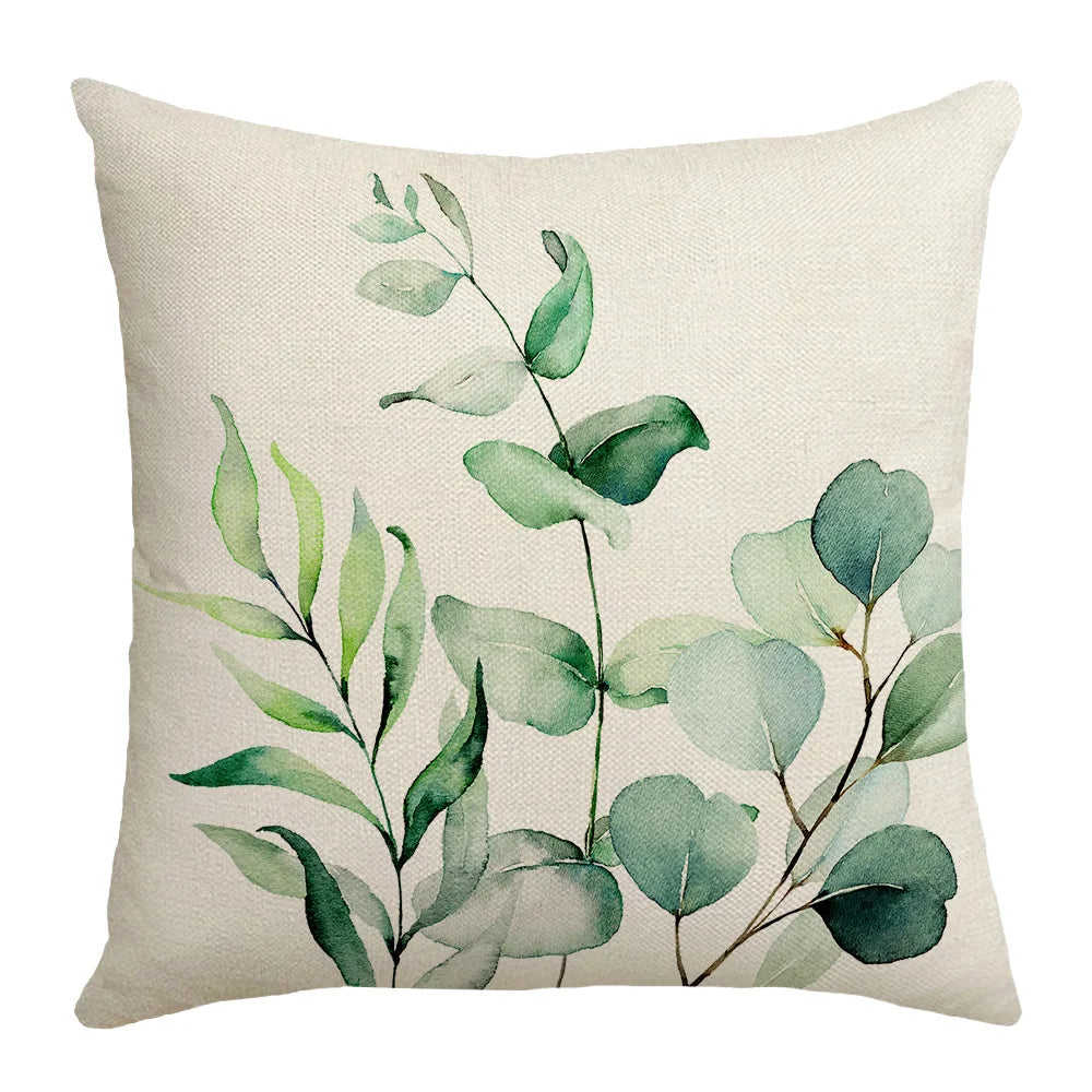 Taie d'Oreiller Polyester Imprimée Eucalypto Housse de France