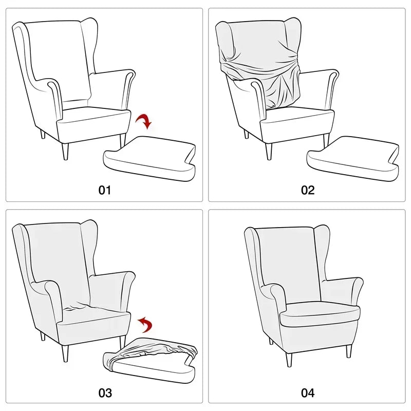Housse Fauteuil Oreilles Extensible **ALVINA**
