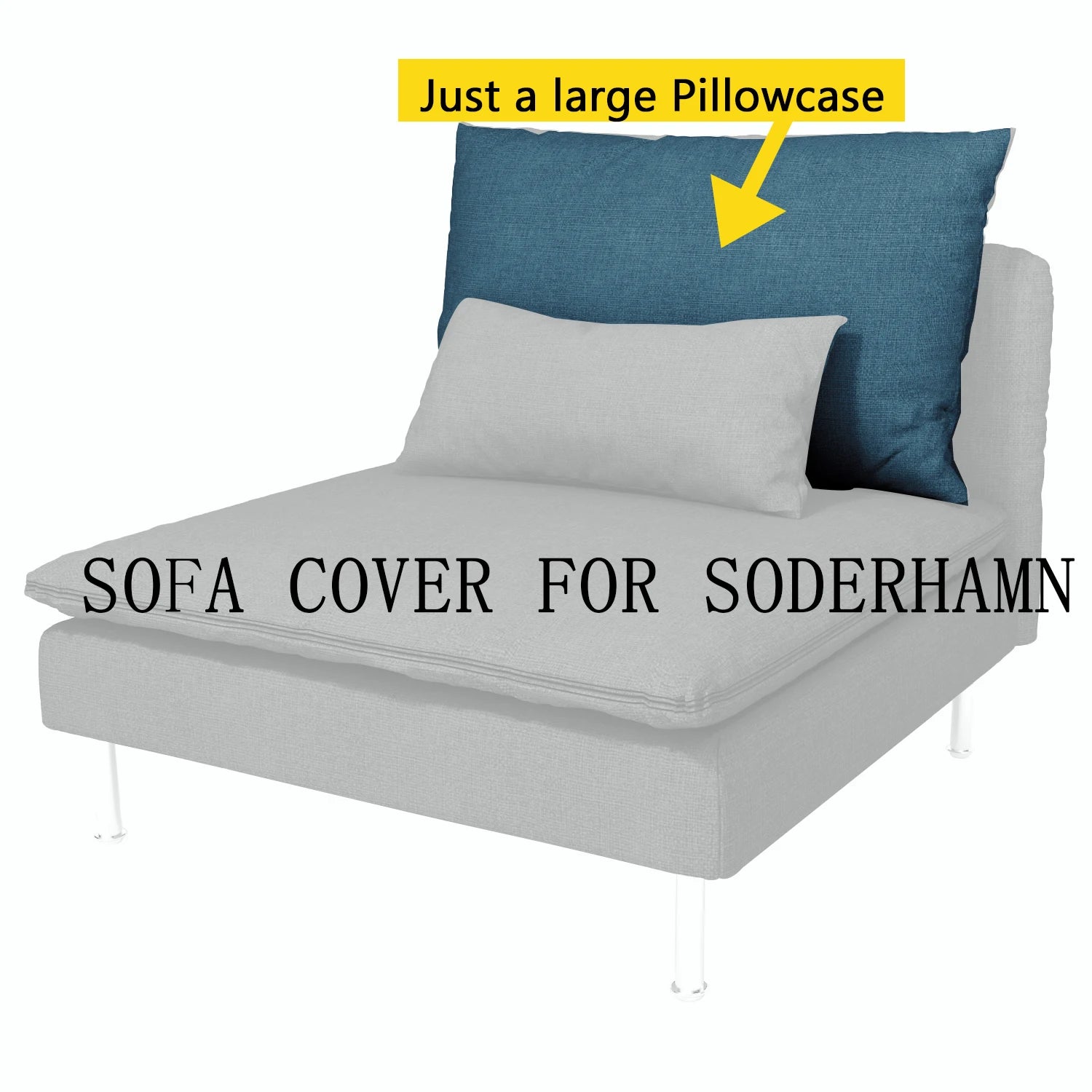 CRIUSJA Housse de canapé pour canapé 1 places IKEA SÖDERHAMN, housse de canapé pour 1 coussin, housses de canapé pour salon, housse de canapé Housse de France