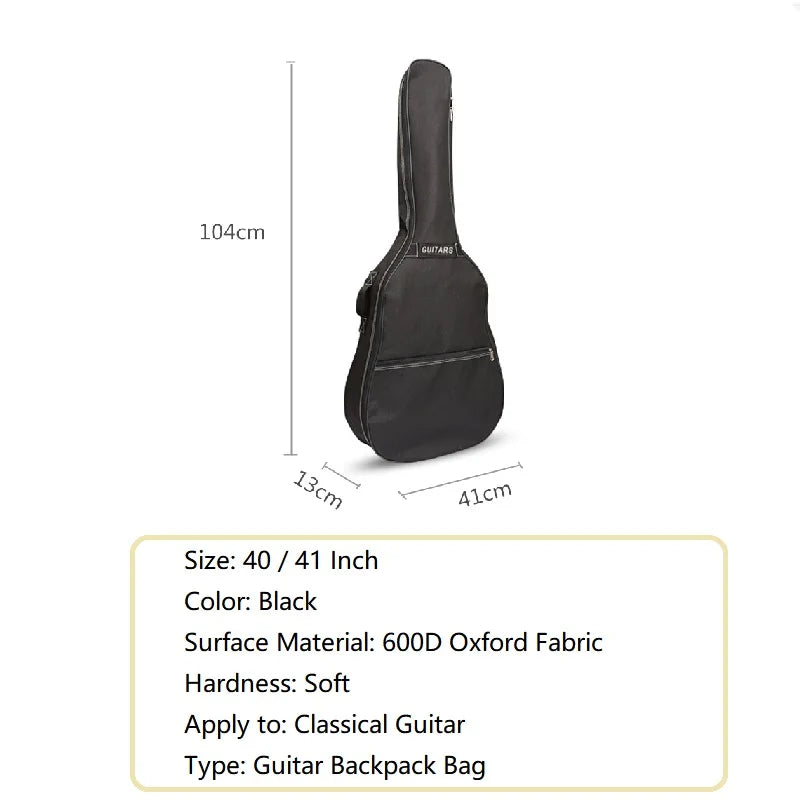 40 / 41 pouces sac de guitare étanche Oxford guitare Gig sac couverture noir étui de guitare 7 Types en option Housse de France