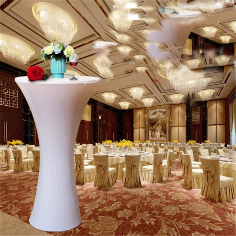 Nappe ronde en spandex pour cocktail, couverture de table blanche pour bar, hôtel, fête de mariage, couleur noire, diamètre 50cm Housse de France