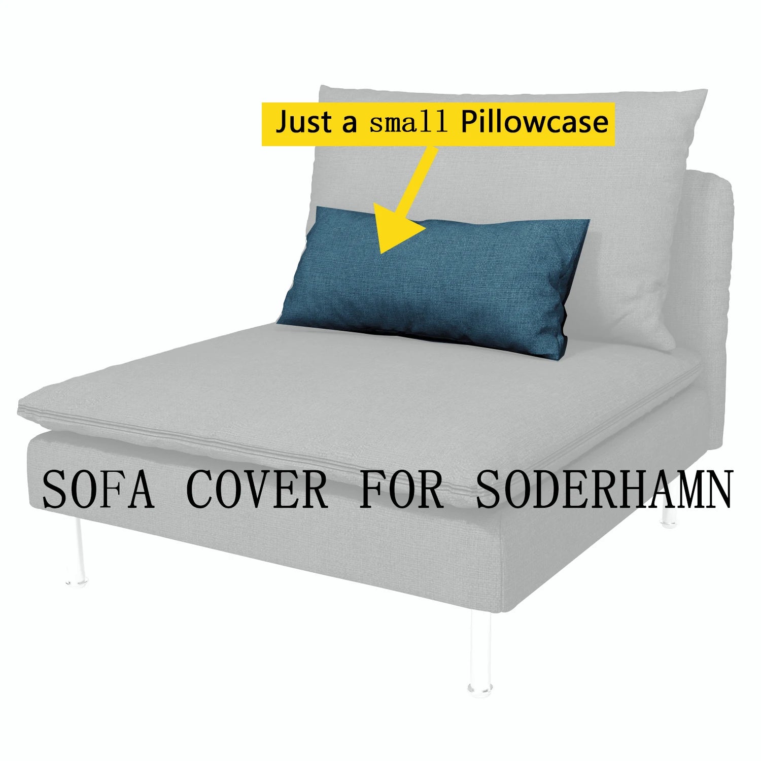 CRIUSJA Housse de canapé pour canapé 1 places IKEA SÖDERHAMN, housse de canapé pour 1 coussin, housses de canapé pour salon, housse de canapé Housse de France