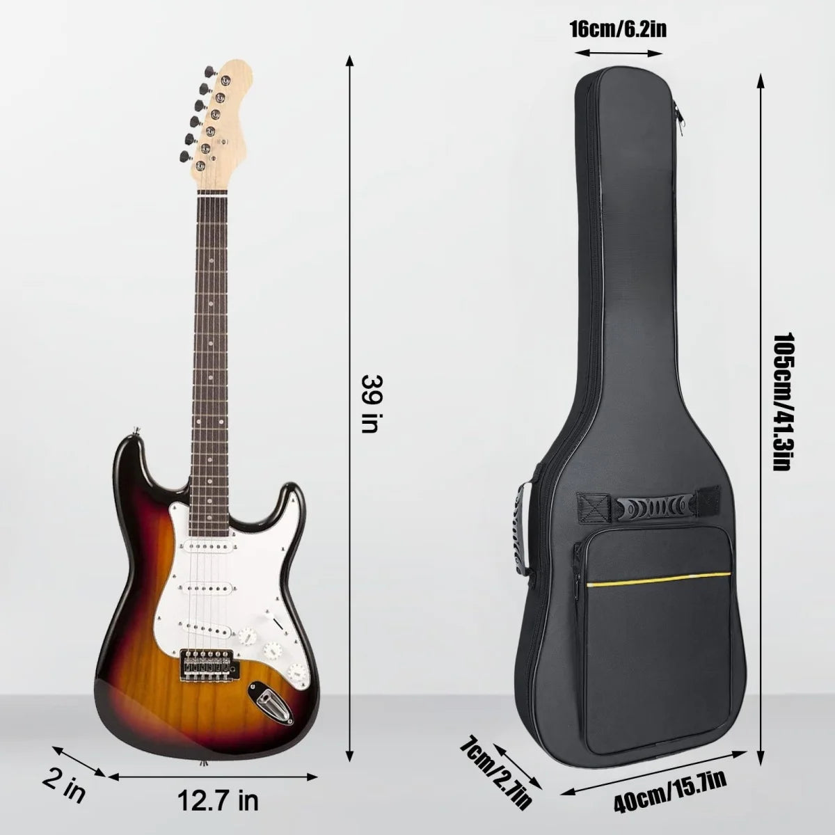 Miwayer – sac de transport pour guitare électrique, étui noir/tissu Oxford imperméable/double bretelles, sac de guitare/pour accessoires de guitare Housse de France