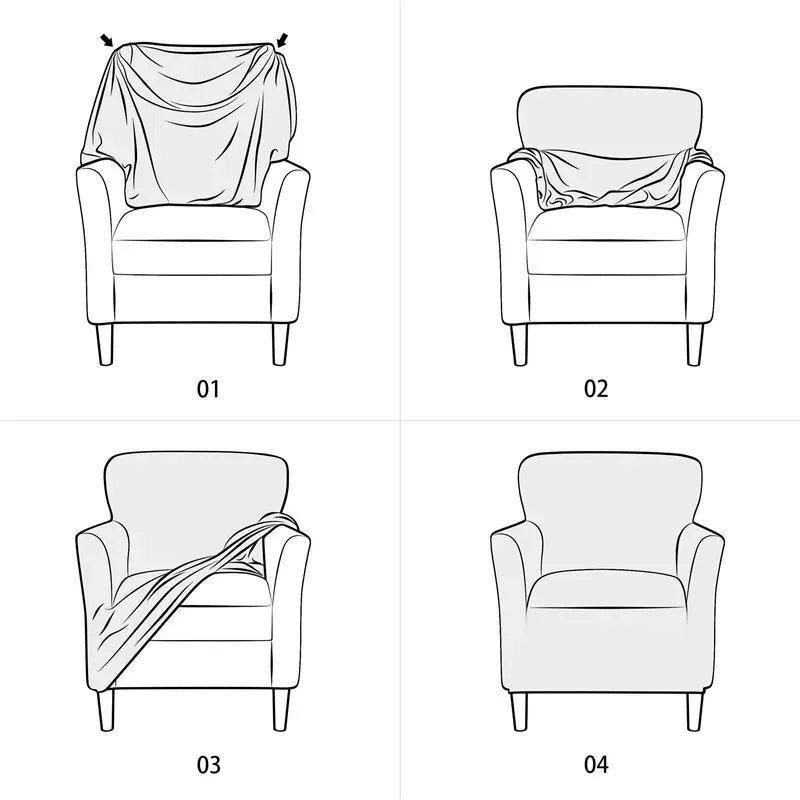 Housse Fauteuil Scandinave Extensible ELYXAN