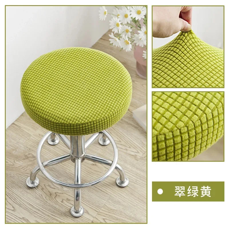 Housses de chaise en Jacquard, souples, élastiques, rondes, en Spandex, pour tabourets de Bar, protection de siège de chaise, décoration de maison et de bureau Housse de France