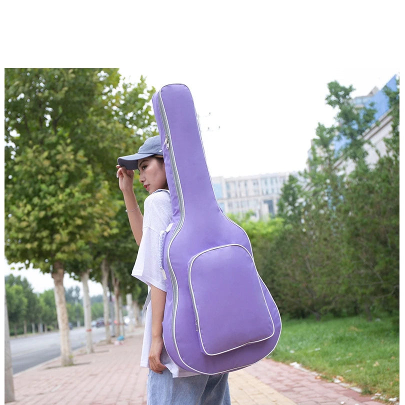 1 pièce 40 / 41 pouces rembourré résistant à l'eau épais guitare acoustique sac à dos Gig, sac de guitare à couverture souple Housse de France