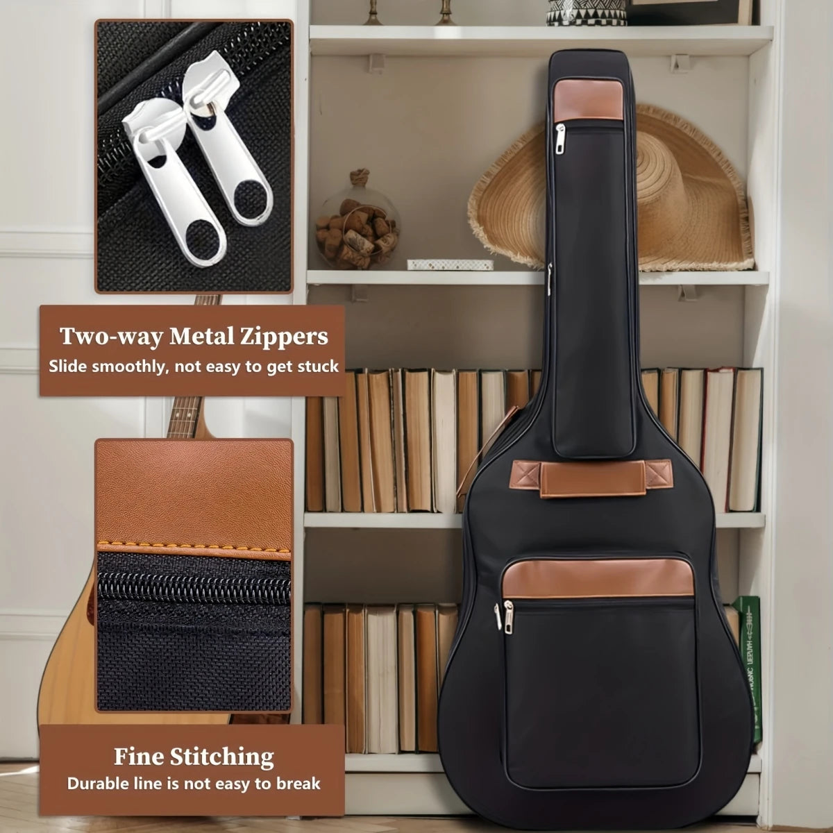 Ata WAYER-Sac à Dos Acoustique en Nylon Oxford, 41 Pouces, Épais, Étanche, Double Bretelles, Rembourré en Coton Housse de France