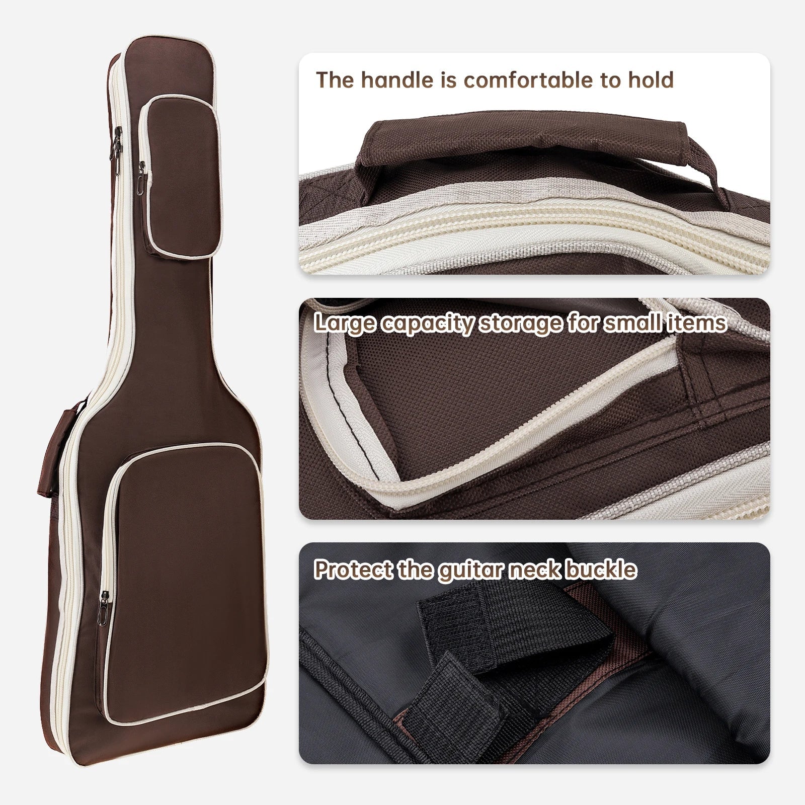 Sac à dos étanche en tissu Oxford, 1 pièce, étui pour guitare électrique, sac de concert, coussinet à Double sangles, couverture souple épaisse en coton de 7/8mm Housse de France