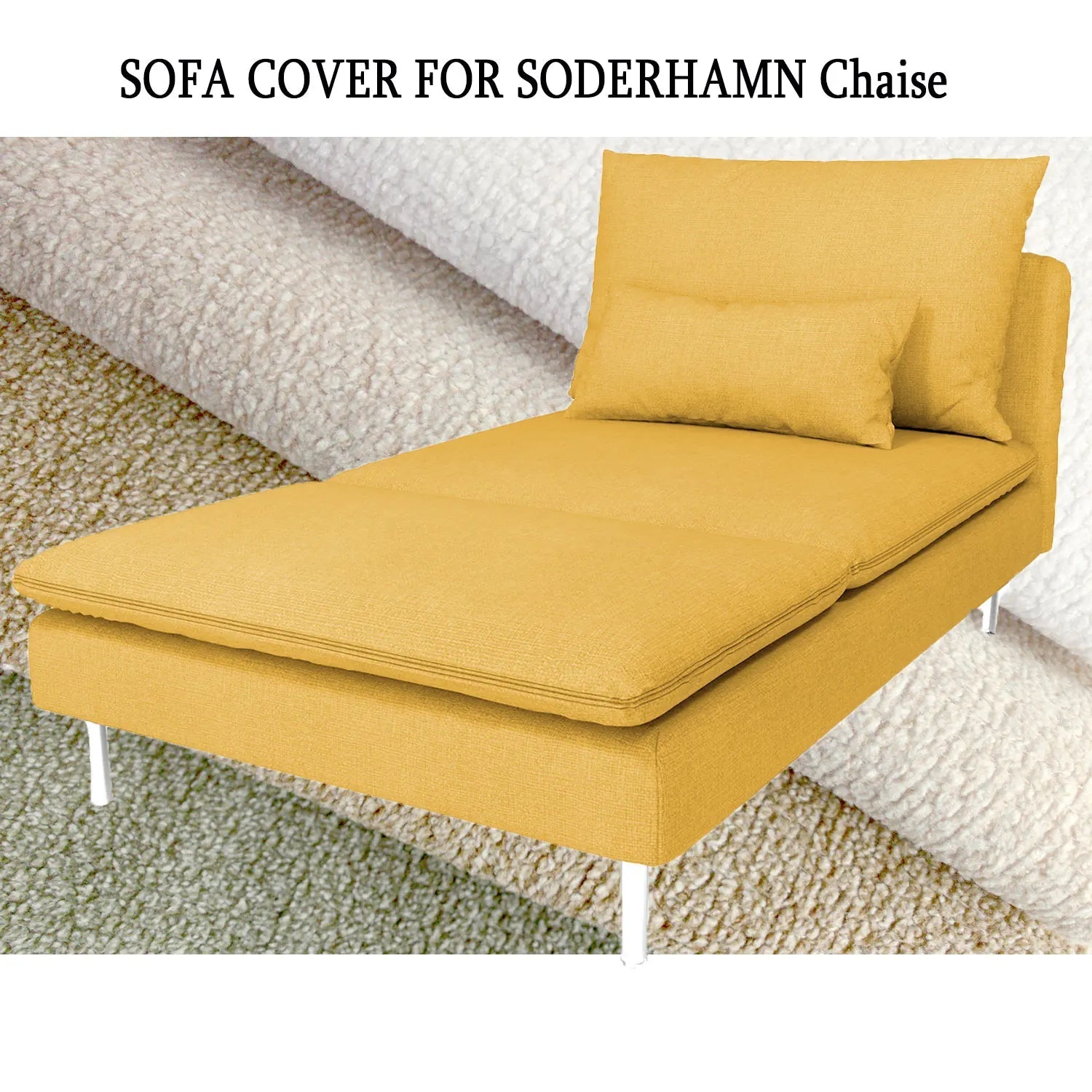 CRIUSJA Housse de canapé pour  ikea SÖDERHAMN Chaise Longue, housse de canapé pour 1 coussin, housses de canapé pour salon Housse de France