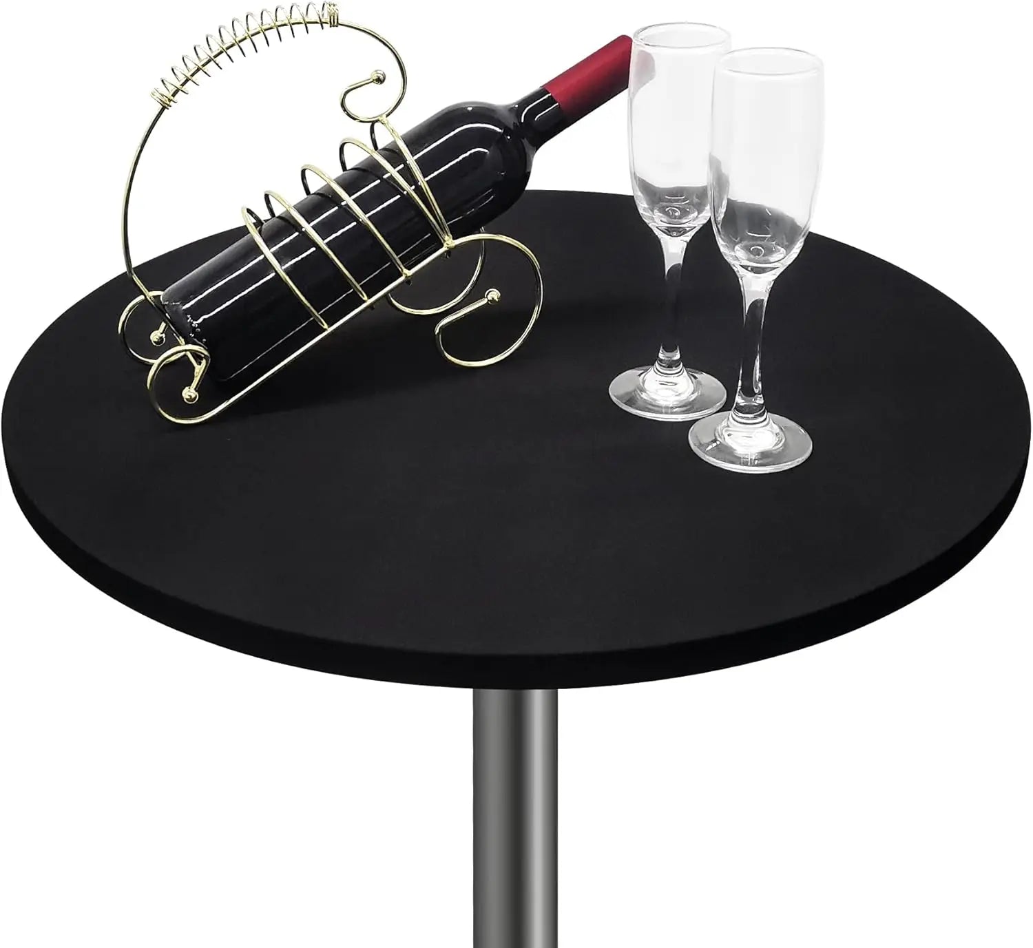 Nappe de Table ronde ajustée de couleur blanche, couverture de Table de Cocktail en Spandex, décoration de Table de Bar haut, extensible élastique résistant aux taches Housse de France