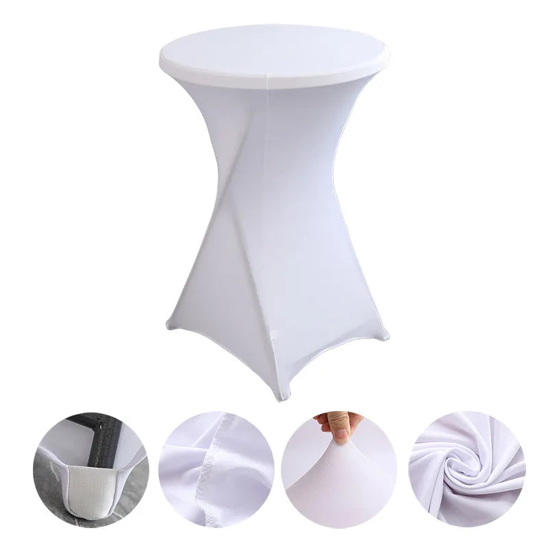 4FT6FT8FT couverture de Table extensible couverture de Table de Cocktail réunion Banquet de mariage couverture de Table rectangulaire nappe blanche Housse de France