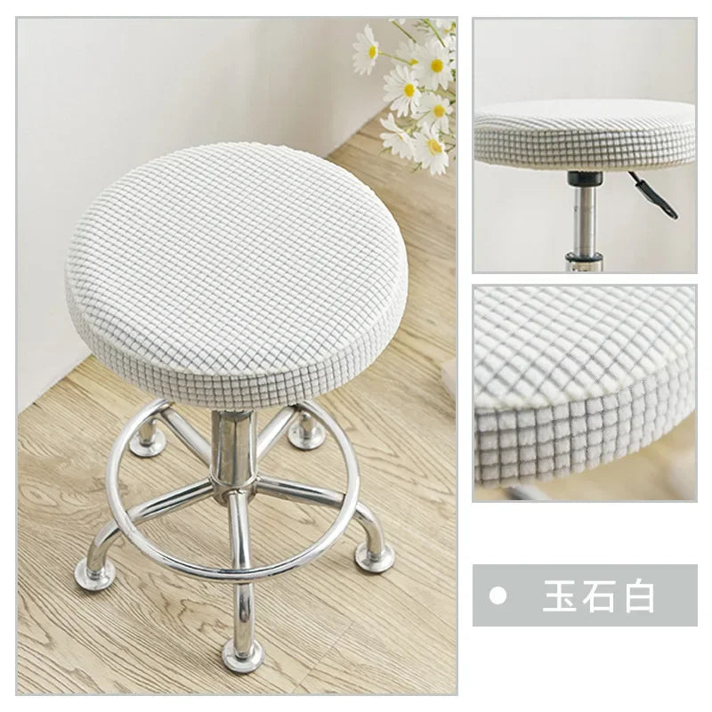 Housses de chaise en Jacquard, souples, élastiques, rondes, en Spandex, pour tabourets de Bar, protection de siège de chaise, décoration de maison et de bureau Housse de France