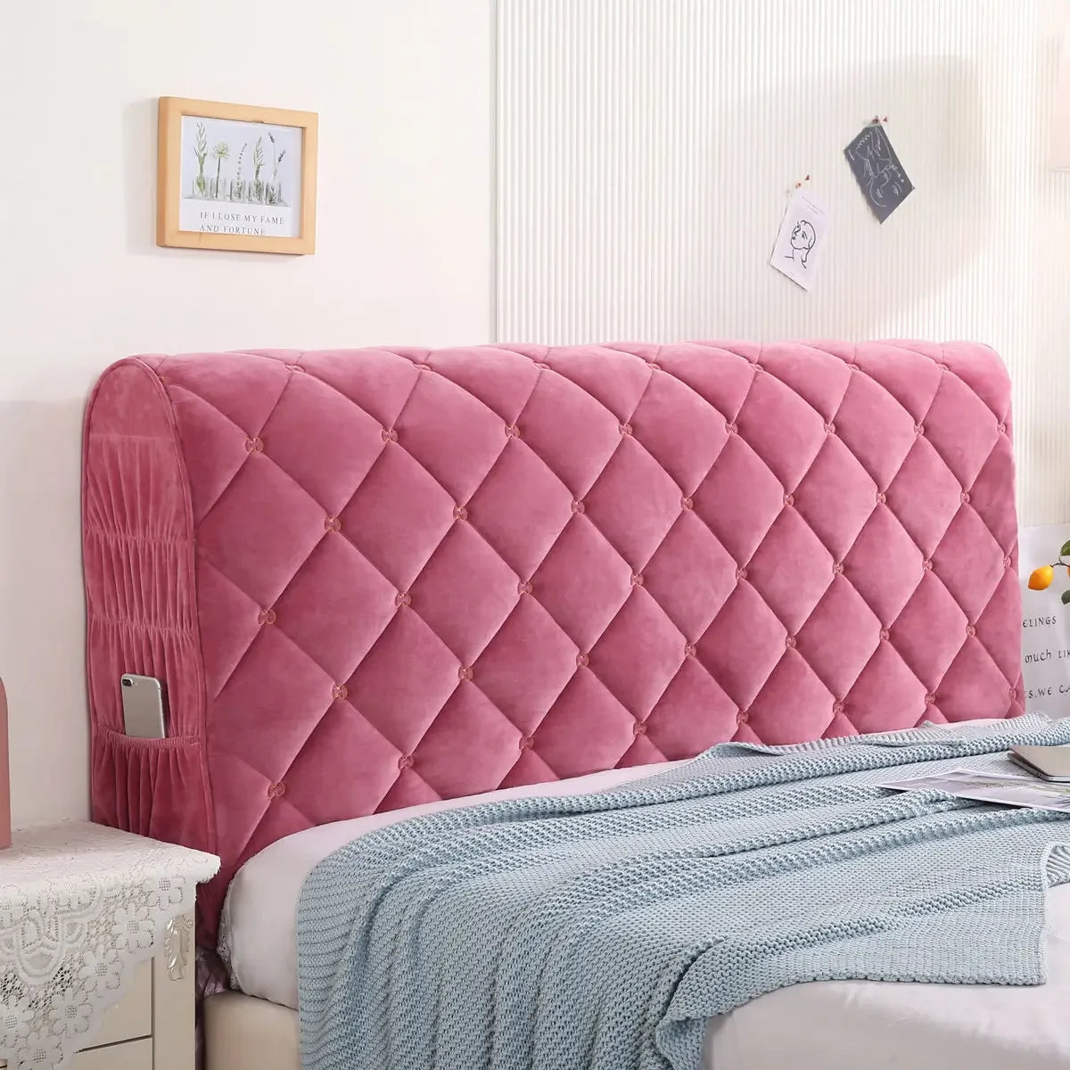 Housse Tête de Lit Velours Matelassé EMBREL élégant Housse de France