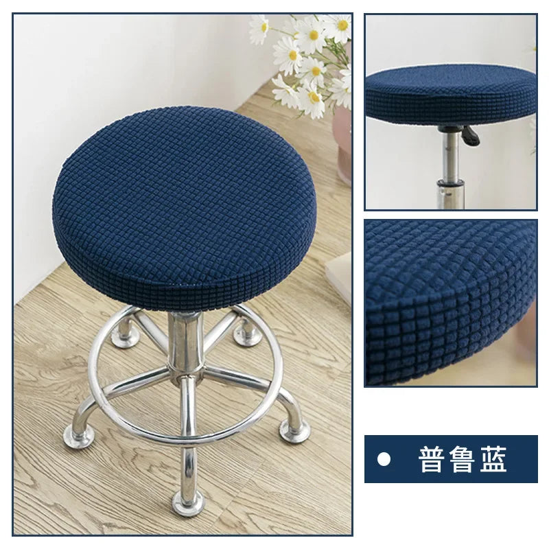 Housses de chaise en Jacquard, souples, élastiques, rondes, en Spandex, pour tabourets de Bar, protection de siège de chaise, décoration de maison et de bureau Housse de France
