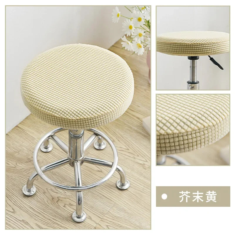 Housses de chaise en Jacquard, souples, élastiques, rondes, en Spandex, pour tabourets de Bar, protection de siège de chaise, décoration de maison et de bureau Housse de France