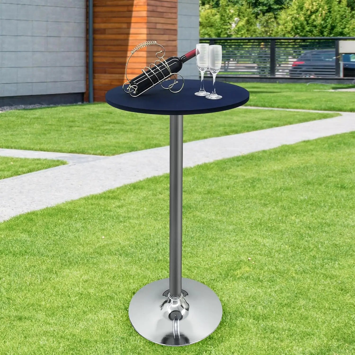 Nappe de Table ronde ajustée de couleur blanche, couverture de Table de Cocktail en Spandex, décoration de Table de Bar haut, extensible élastique résistant aux taches Housse de France