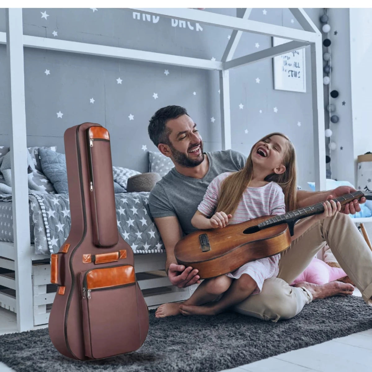 Ata WAYER-Sac à Dos Acoustique en Nylon Oxford, 41 Pouces, Épais, Étanche, Double Bretelles, Rembourré en Coton Housse de France