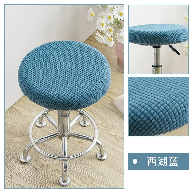 Housses de chaise en Jacquard, souples, élastiques, rondes, en Spandex, pour tabourets de Bar, protection de siège de chaise, décoration de maison et de bureau Housse de France