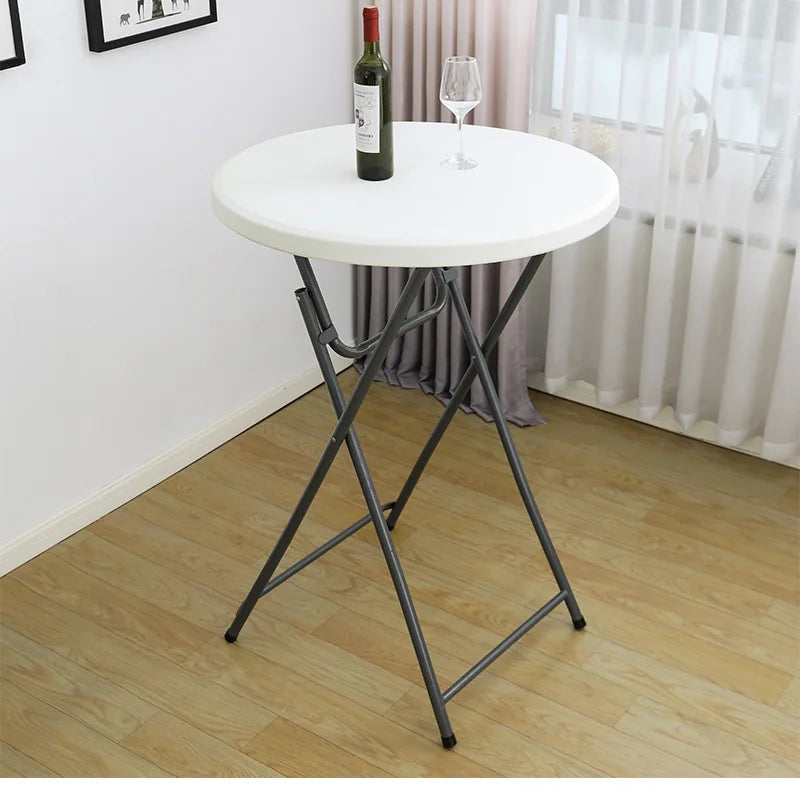 Nappe de Table ronde ajustée de couleur blanche, couverture de Table de Cocktail en Spandex, décoration de Table de Bar haut, extensible élastique résistant aux taches Housse de France