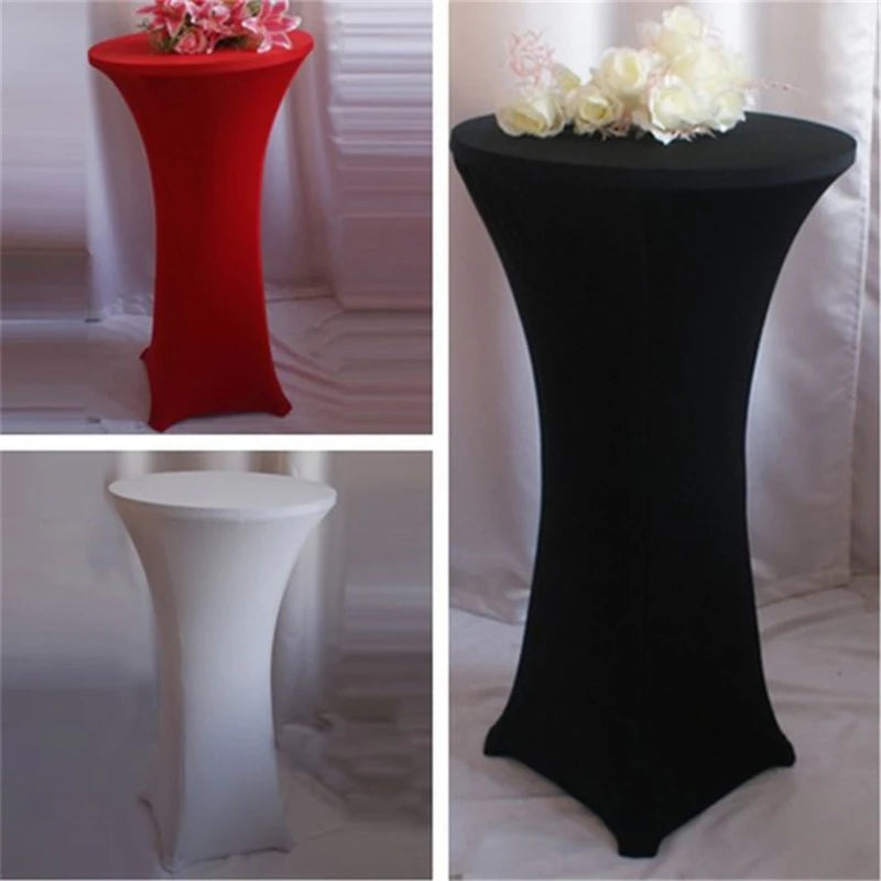 Nappe ronde en spandex pour cocktail, couverture de table blanche pour bar, hôtel, fête de mariage, couleur noire, diamètre 50cm Housse de France