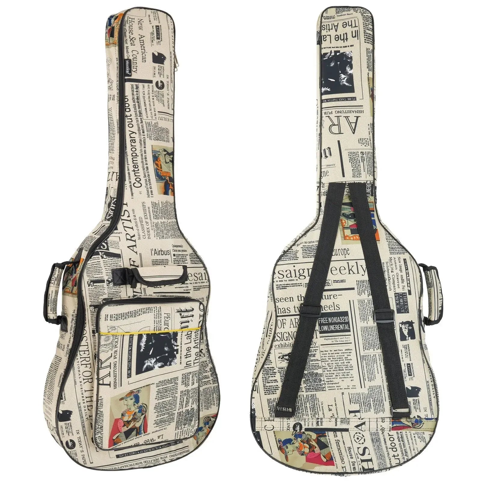 Sac de guitare rembourré épais en tissu Oxford 600D, Style journal, étui de transport pour guitare Folk classique acoustique GIG 40 "/41" Housse de France