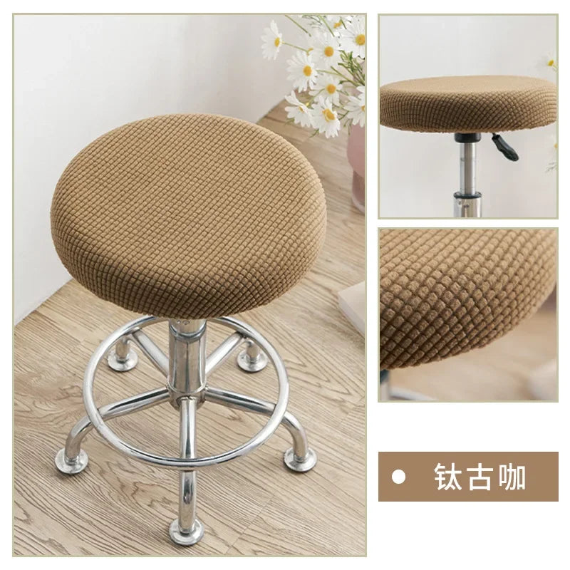 Housses de chaise en Jacquard, souples, élastiques, rondes, en Spandex, pour tabourets de Bar, protection de siège de chaise, décoration de maison et de bureau Housse de France