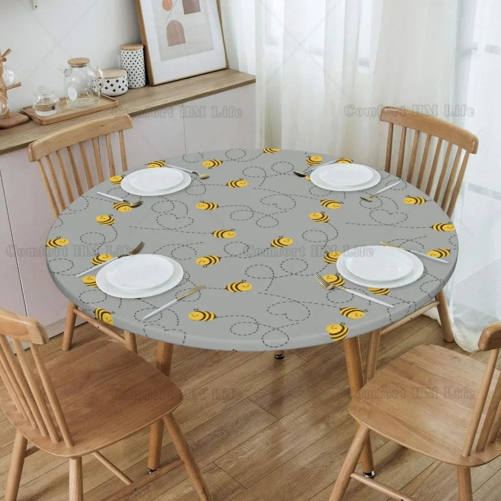 Couverture de gril de table couvertes d'équation ronde à bord élastique, nappe décorative pour la maison, adaptée pour la cuisine intérieure et extérieure, fête, 40 " - 44" Housse de France