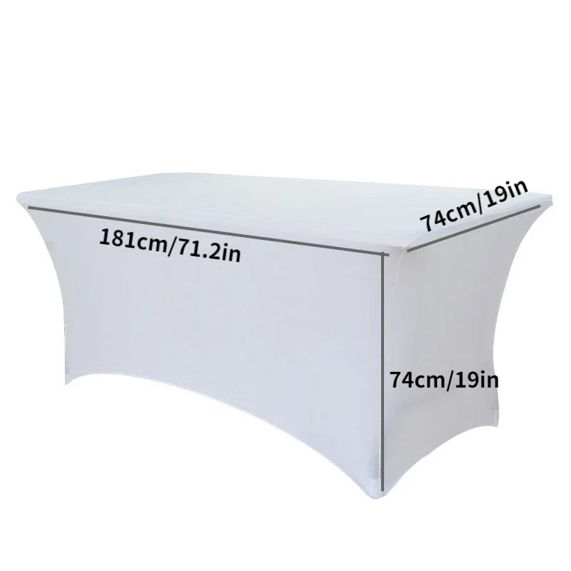 4FT6FT8FT couverture de Table extensible couverture de Table de Cocktail réunion Banquet de mariage couverture de Table rectangulaire nappe blanche Housse de France