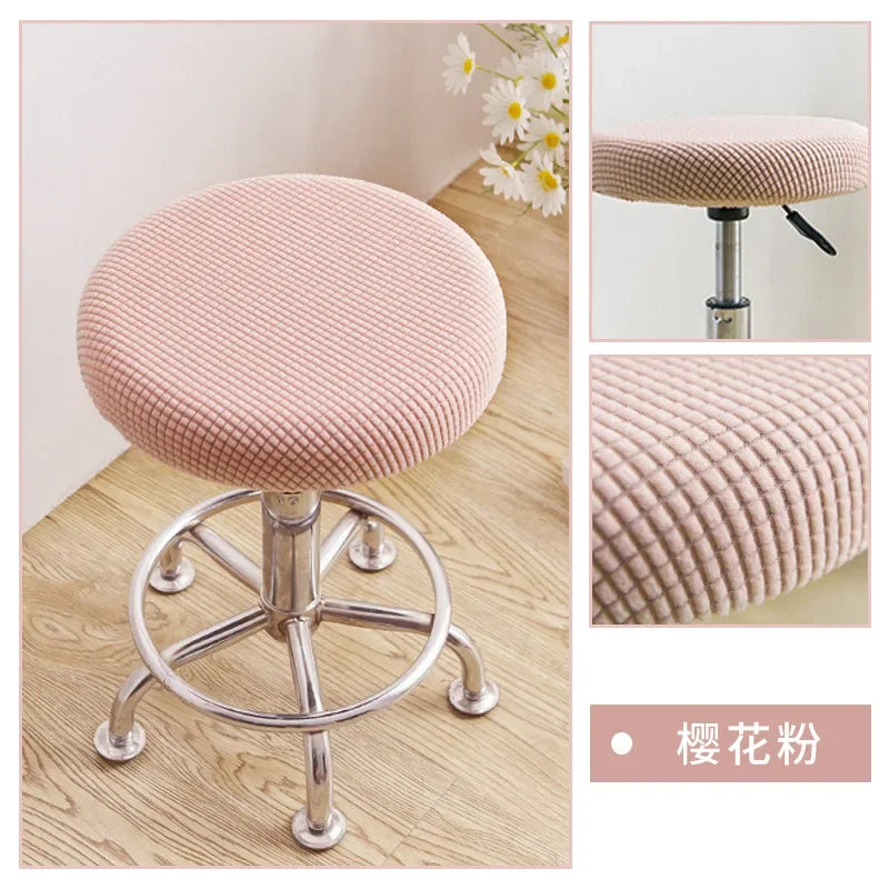 Housses de chaise en Jacquard, souples, élastiques, rondes, en Spandex, pour tabourets de Bar, protection de siège de chaise, décoration de maison et de bureau Housse de France