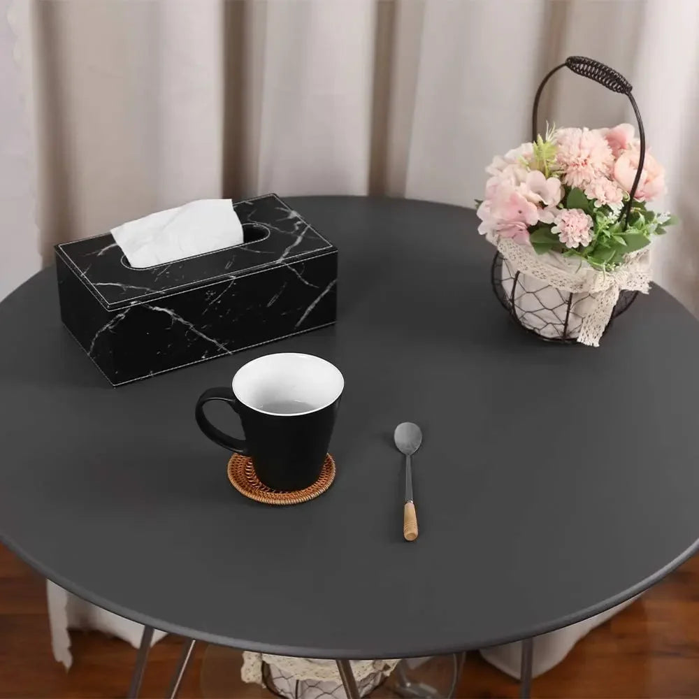 Couverture de Table ronde élastique, 1 pièce, tissu de protection, nappe en Polyester imperméable, couverture de Table ajustée pour restauration avec bords élastiques Housse de France