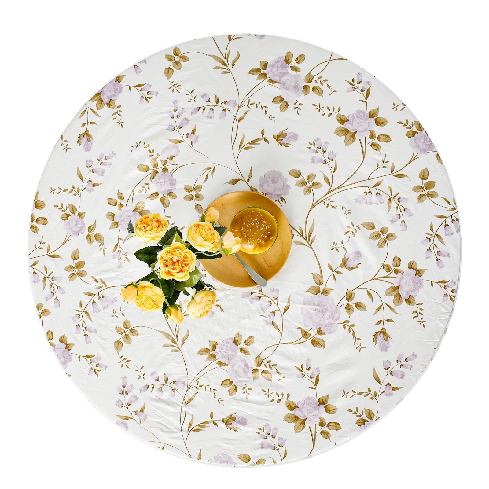 Nappe ronde en vinyle ajustée, nappe élastique durable pour noël, anniversaire, fête de mariage, décoration de salle à manger à domicile Housse de France