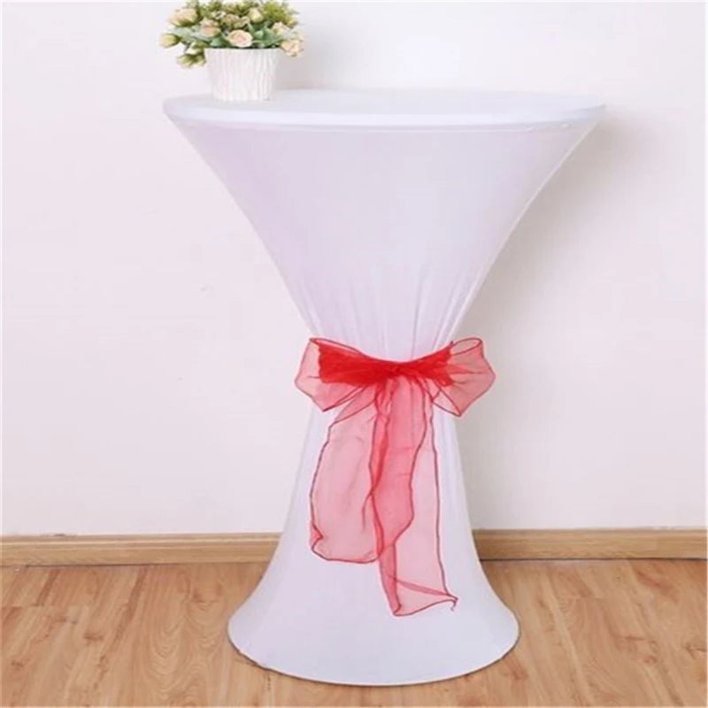 Nappe ronde en spandex pour cocktail, couverture de table blanche pour bar, hôtel, fête de mariage, couleur noire, diamètre 50cm Housse de France