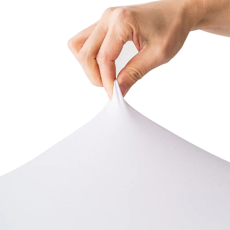 Nappe de Table ronde ajustée de couleur blanche, couverture de Table de Cocktail en Spandex, décoration de Table de Bar haut, extensible élastique résistant aux taches Housse de France