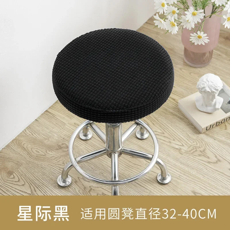 Housses de chaise en Jacquard, souples, élastiques, rondes, en Spandex, pour tabourets de Bar, protection de siège de chaise, décoration de maison et de bureau Housse de France
