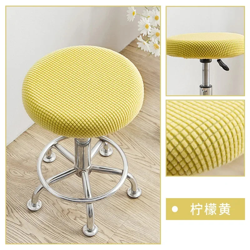 Housses de chaise en Jacquard, souples, élastiques, rondes, en Spandex, pour tabourets de Bar, protection de siège de chaise, décoration de maison et de bureau Housse de France