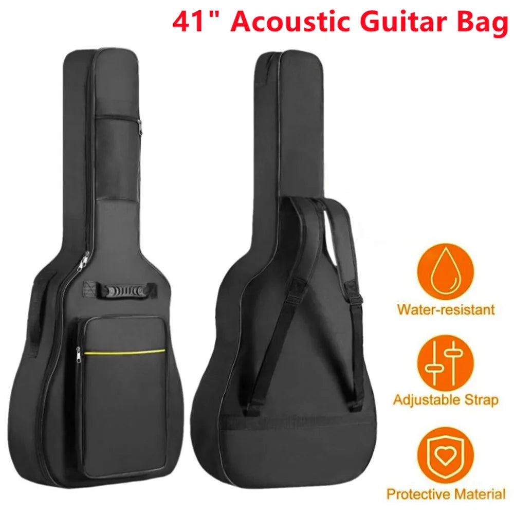 41 pouces sac de guitare sac à dos sacs imperméables Rip-stop Oxford Nylon Double sangle rembourré noir étui de guitare Gig Bas guitares sacs à dos Housse de France