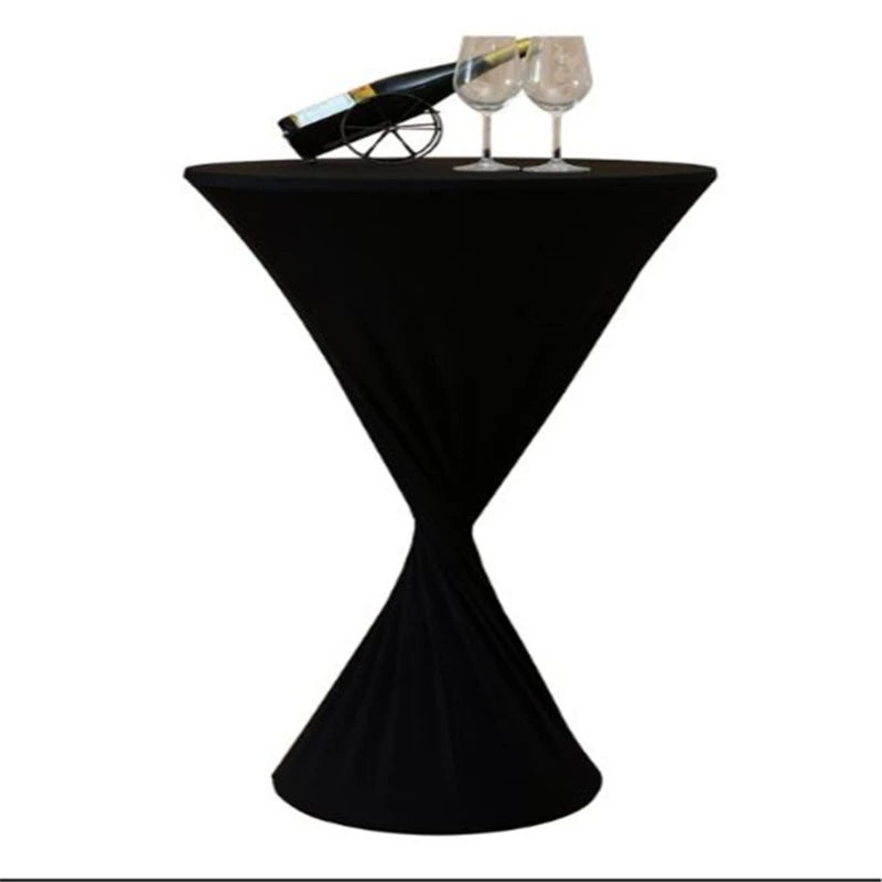 Nappe ronde en spandex pour cocktail, couverture de table blanche pour bar, hôtel, fête de mariage, couleur noire, diamètre 50cm Housse de France