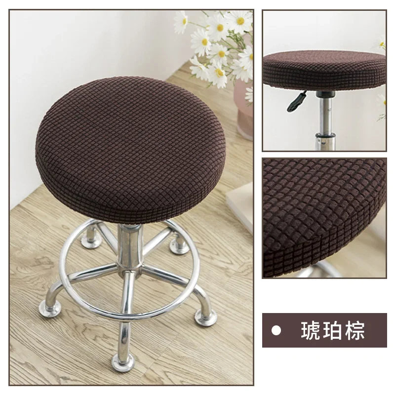 Housses de chaise en Jacquard, souples, élastiques, rondes, en Spandex, pour tabourets de Bar, protection de siège de chaise, décoration de maison et de bureau Housse de France