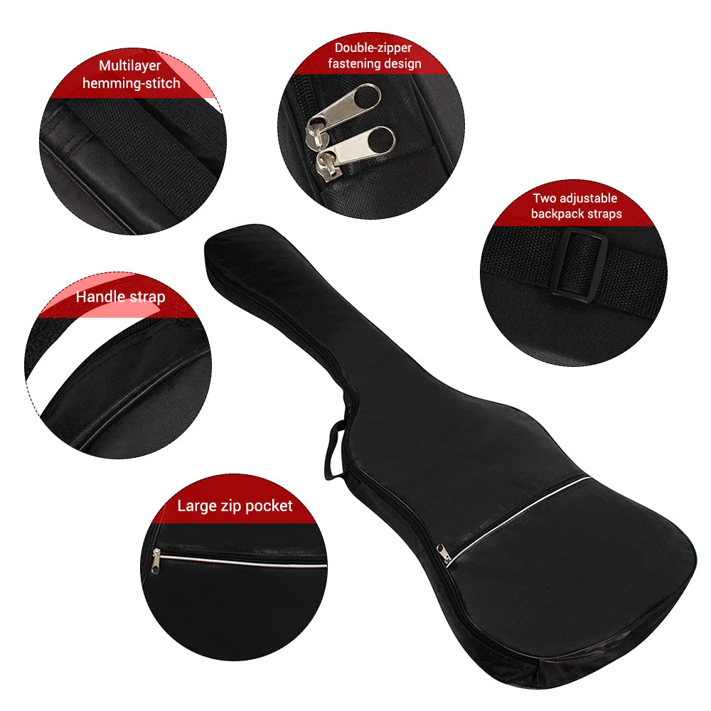 JEBag rembourré pour basse électrique, sac à dos noir, 20mm Housse de France