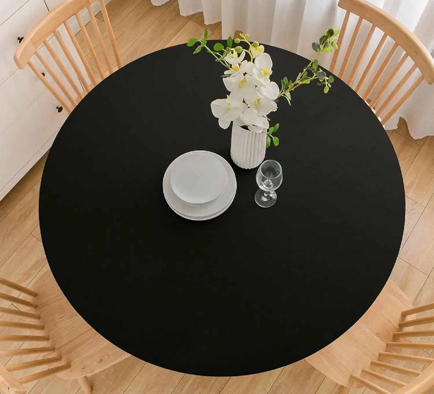 Nappe de Table ronde ajustée de couleur blanche, couverture de Table de Cocktail en Spandex, décoration de Table de Bar haut, extensible élastique résistant aux taches Housse de France