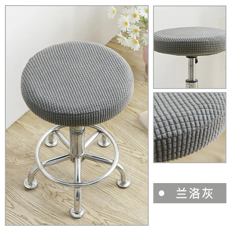 Housses de chaise en Jacquard, souples, élastiques, rondes, en Spandex, pour tabourets de Bar, protection de siège de chaise, décoration de maison et de bureau Housse de France