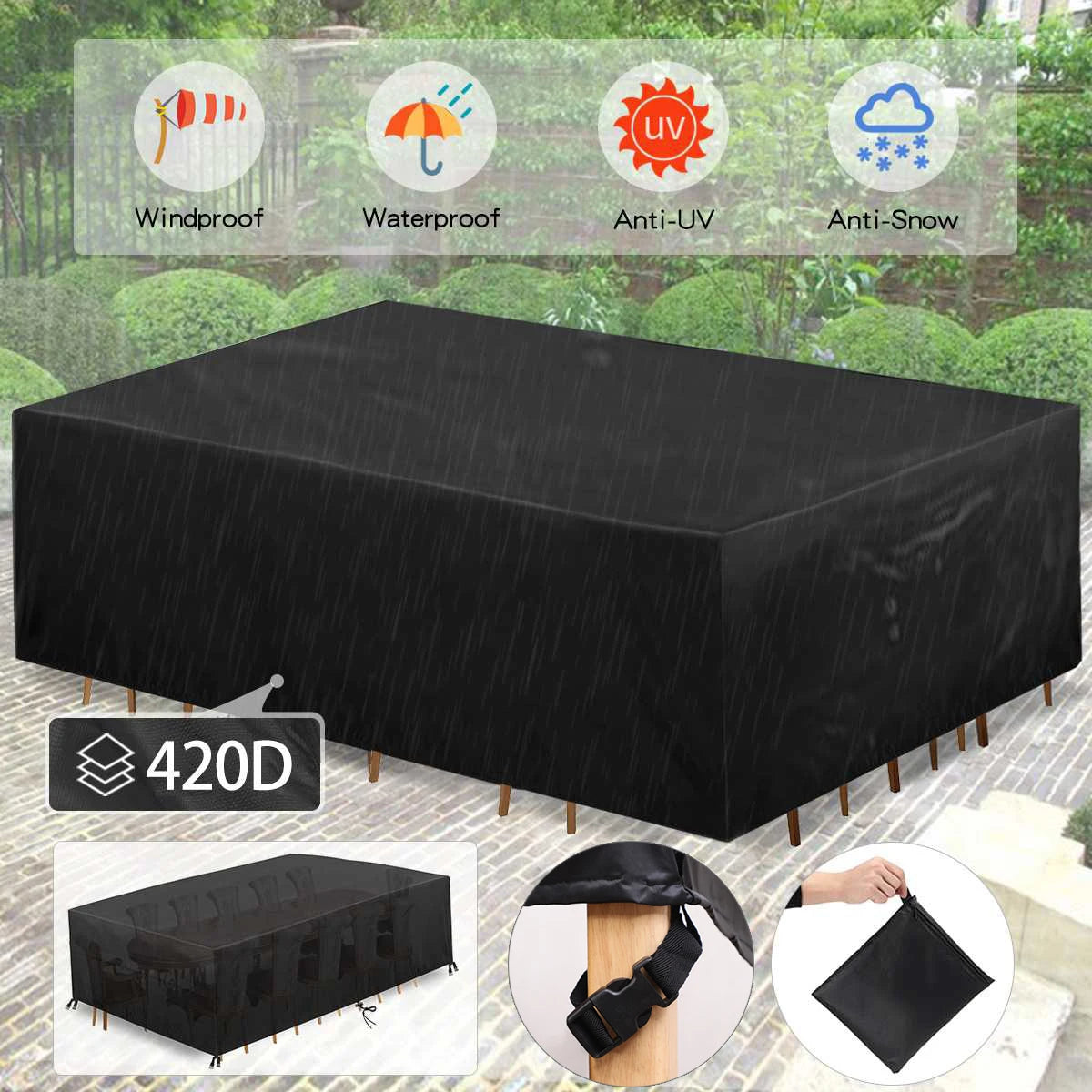 Housse Table Jardin Imperméable SOLVIN