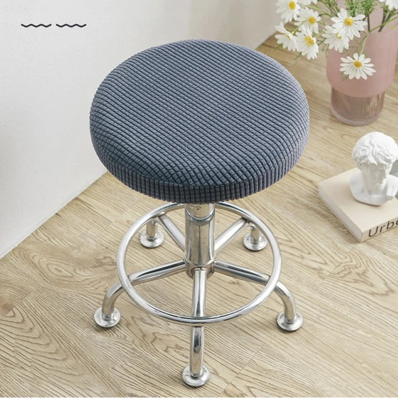Housses de chaise en Jacquard, souples, élastiques, rondes, en Spandex, pour tabourets de Bar, protection de siège de chaise, décoration de maison et de bureau Housse de France