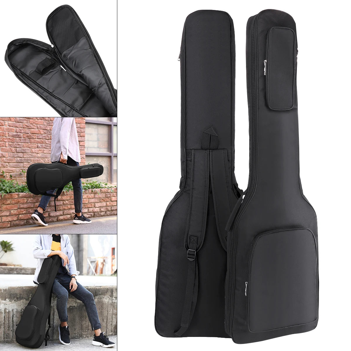 39-48 pouces Oxford tissu Pad 8-10mm coton épaississement Double sangles guitare électrique basse étui, housse étanche sac à dos Housse de France